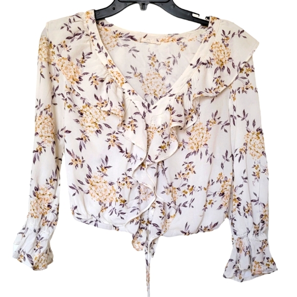 🌺3 for $10 Le Lis Ruffled Floral Long Sleeve Blouse - Picture 1 of 7